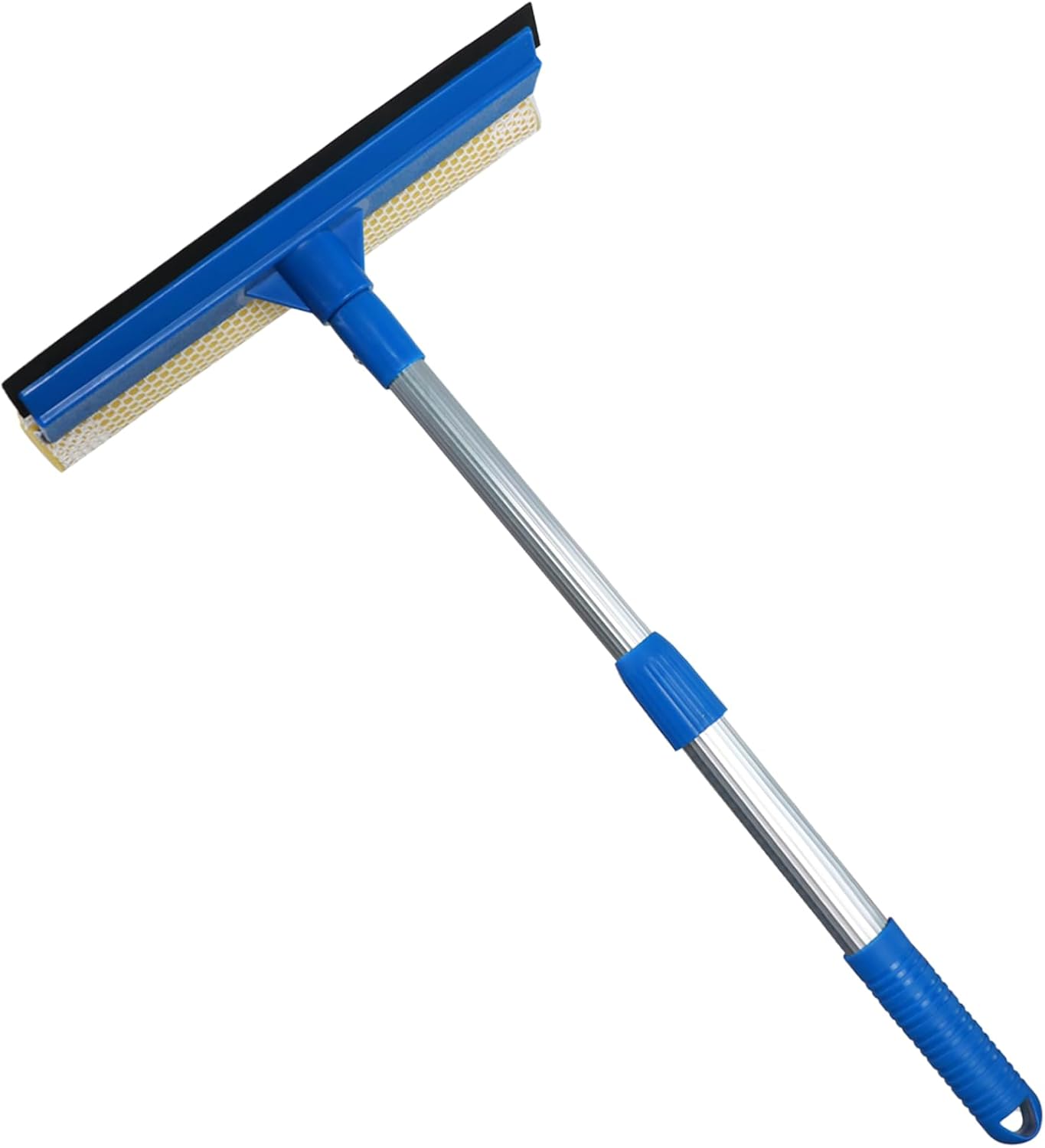 Professional Window Squeegee.2 in 1 Squeegee Window Cleaner with Long Stainless Steel Handle.Sponge Car Window Squeegee for Gas Station. Glass.Shower.Outdoor High Window Cleaning (Expansion Payment)