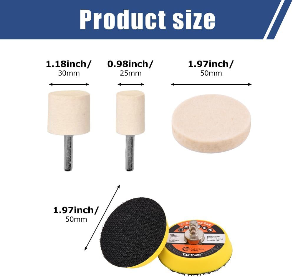 Glass Polishing Kit. 39Pcs/Set Glass Scratch Remover. Deep Scratch Window Repair Tool. Window Windscreen Repair Kit with Cerium Oxide Polishing Powder Polish Pad and Wheel(Size:39pcs)