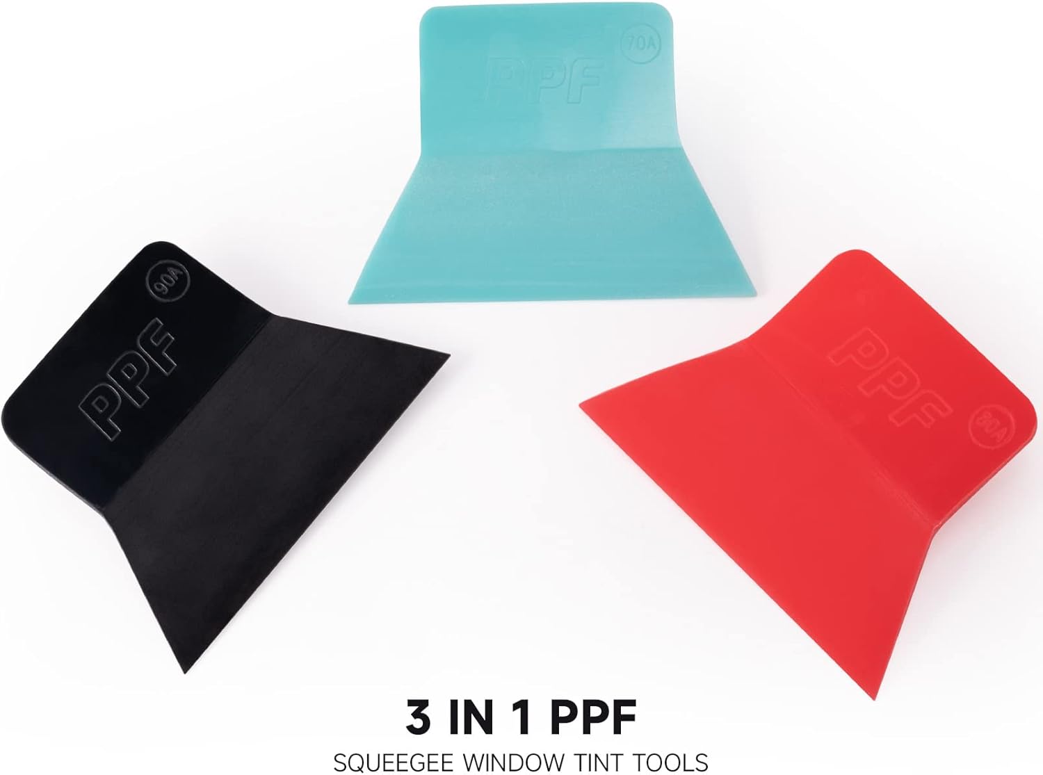 FOSHIO PPF Squeegee Vinyl Wrap Tool. 3 In 1 Different Hardness Anti-Scratch Rubber Scraper Soft TPU Mini Squeegee Window Tint Tool for Paint Protection Film. Squeegee for Window Cleaning