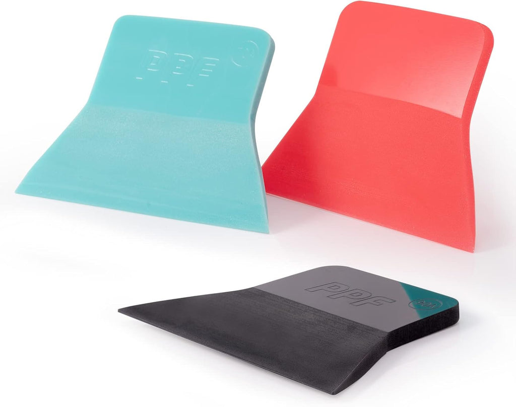 FOSHIO PPF Squeegee Vinyl Wrap Tool. 3 In 1 Different Hardness Anti-Scratch Rubber Scraper Soft TPU Mini Squeegee Window Tint Tool for Paint Protection Film. Squeegee for Window Cleaning