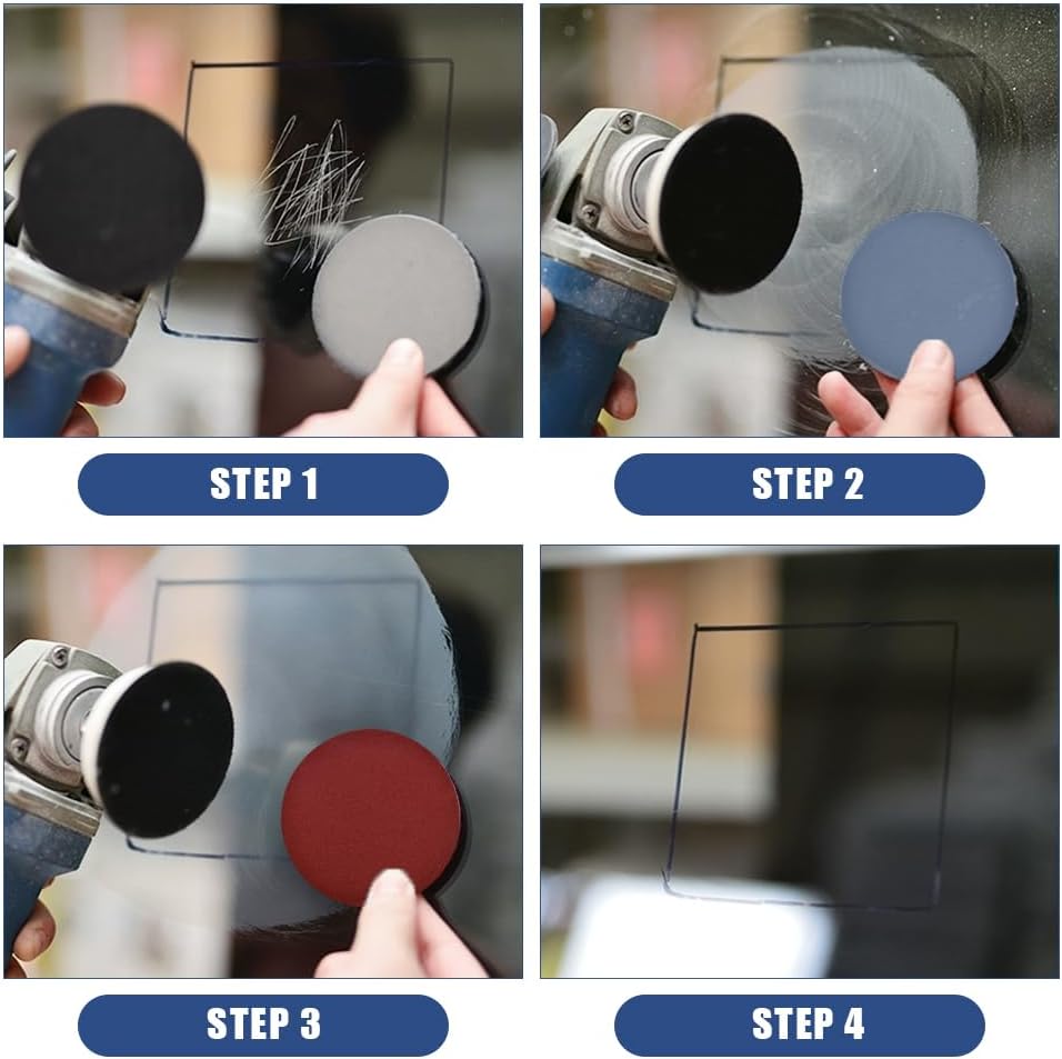 Glass Polishing Kit. 39Pcs/Set Glass Scratch Remover. Deep Scratch Window Repair Tool. Window Windscreen Repair Kit with Cerium Oxide Polishing Powder Polish Pad and Wheel(Size:39pcs)