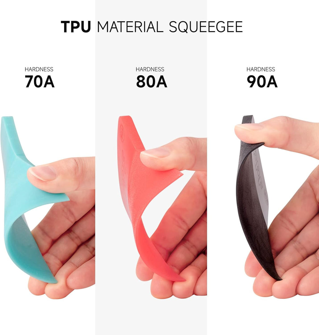 FOSHIO PPF Squeegee Vinyl Wrap Tool. 3 In 1 Different Hardness Anti-Scratch Rubber Scraper Soft TPU Mini Squeegee Window Tint Tool for Paint Protection Film. Squeegee for Window Cleaning