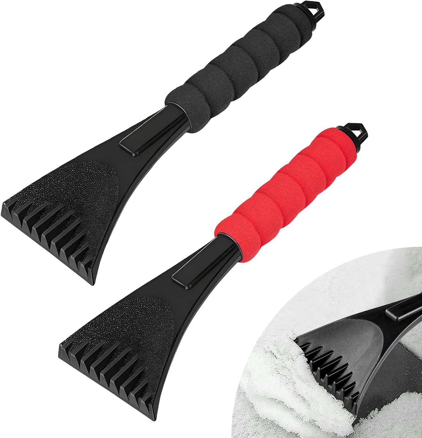 Ice Scraper for Car Windshield. Scratch-Free Auto Window Snow Scraper with Foam Grip. Efficient Ice Shovel Windshield Frost Cleaning Tool for Sedan Truck SUV. Car Accessories (Black)