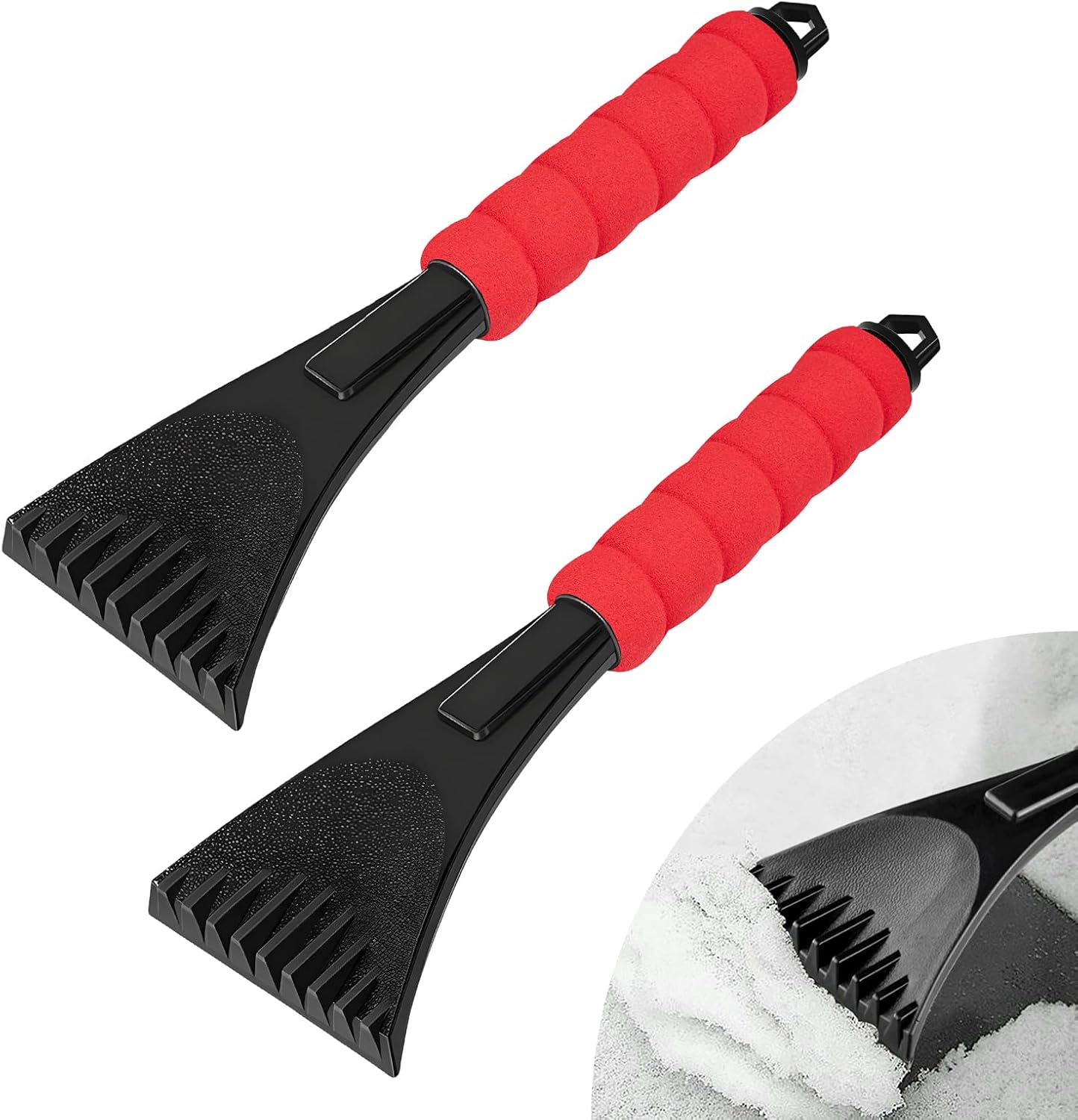 Ice Scraper for Car Windshield. Scratch-Free Auto Window Snow Scraper with Foam Grip. Efficient Ice Shovel Windshield Frost Cleaning Tool for Sedan Truck SUV. Car Accessories (Black)