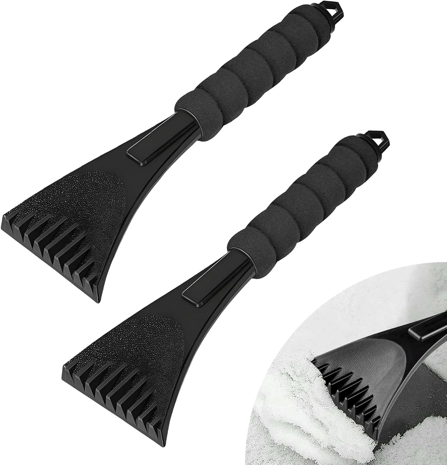 Ice Scraper for Car Windshield. Scratch-Free Auto Window Snow Scraper with Foam Grip. Efficient Ice Shovel Windshield Frost Cleaning Tool for Sedan Truck SUV. Car Accessories (Black)