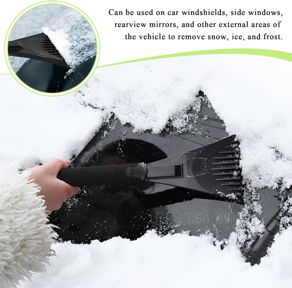 Ice Scraper for Car Windshield. Scratch-Free Auto Window Snow Scraper with Foam Grip. Efficient Ice Shovel Windshield Frost Cleaning Tool for Sedan Truck SUV. Car Accessories (Black)