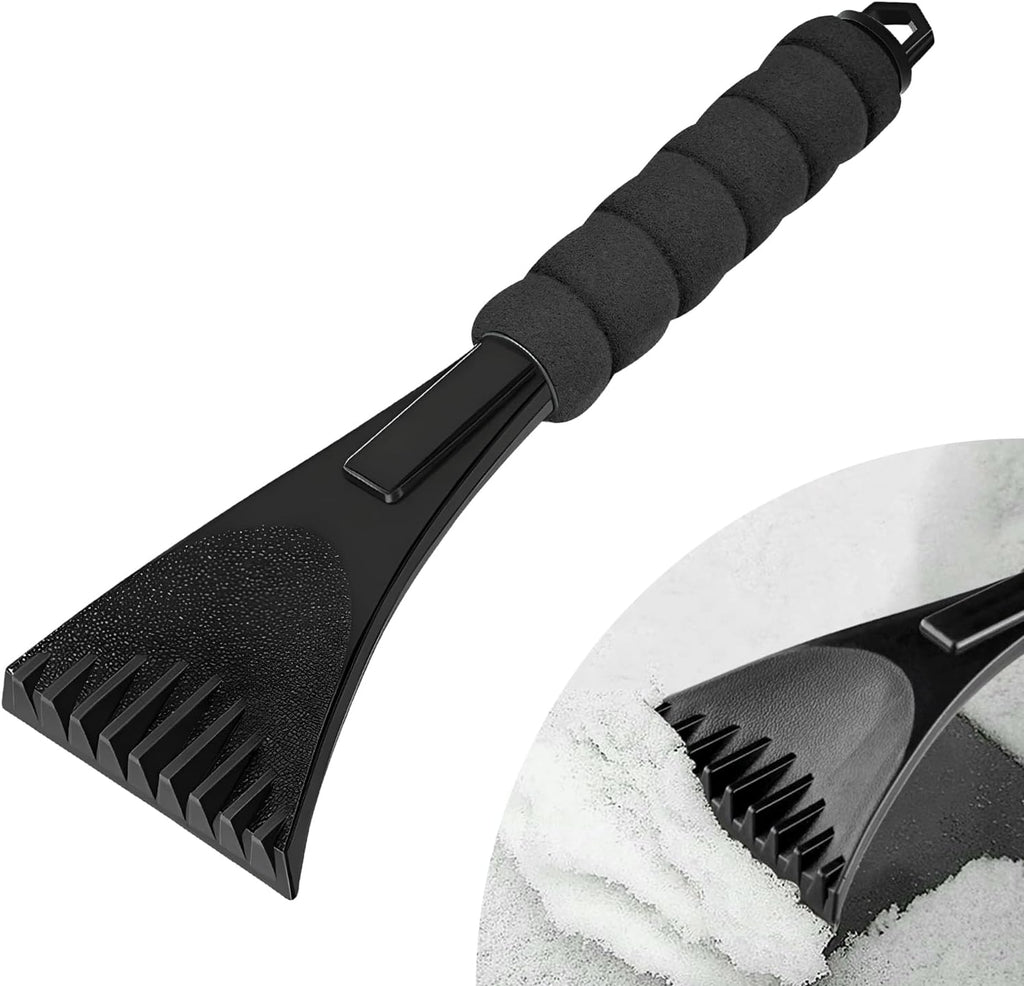Ice Scraper for Car Windshield. Scratch-Free Auto Window Snow Scraper with Foam Grip. Efficient Ice Shovel Windshield Frost Cleaning Tool for Sedan Truck SUV. Car Accessories (Black)