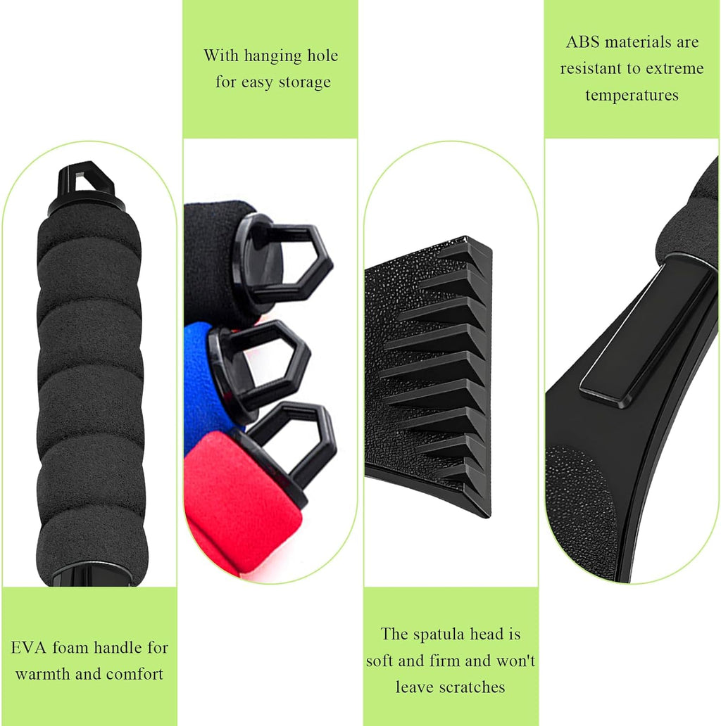 Ice Scraper for Car Windshield. Scratch-Free Auto Window Snow Scraper with Foam Grip. Efficient Ice Shovel Windshield Frost Cleaning Tool for Sedan Truck SUV. Car Accessories (Black)