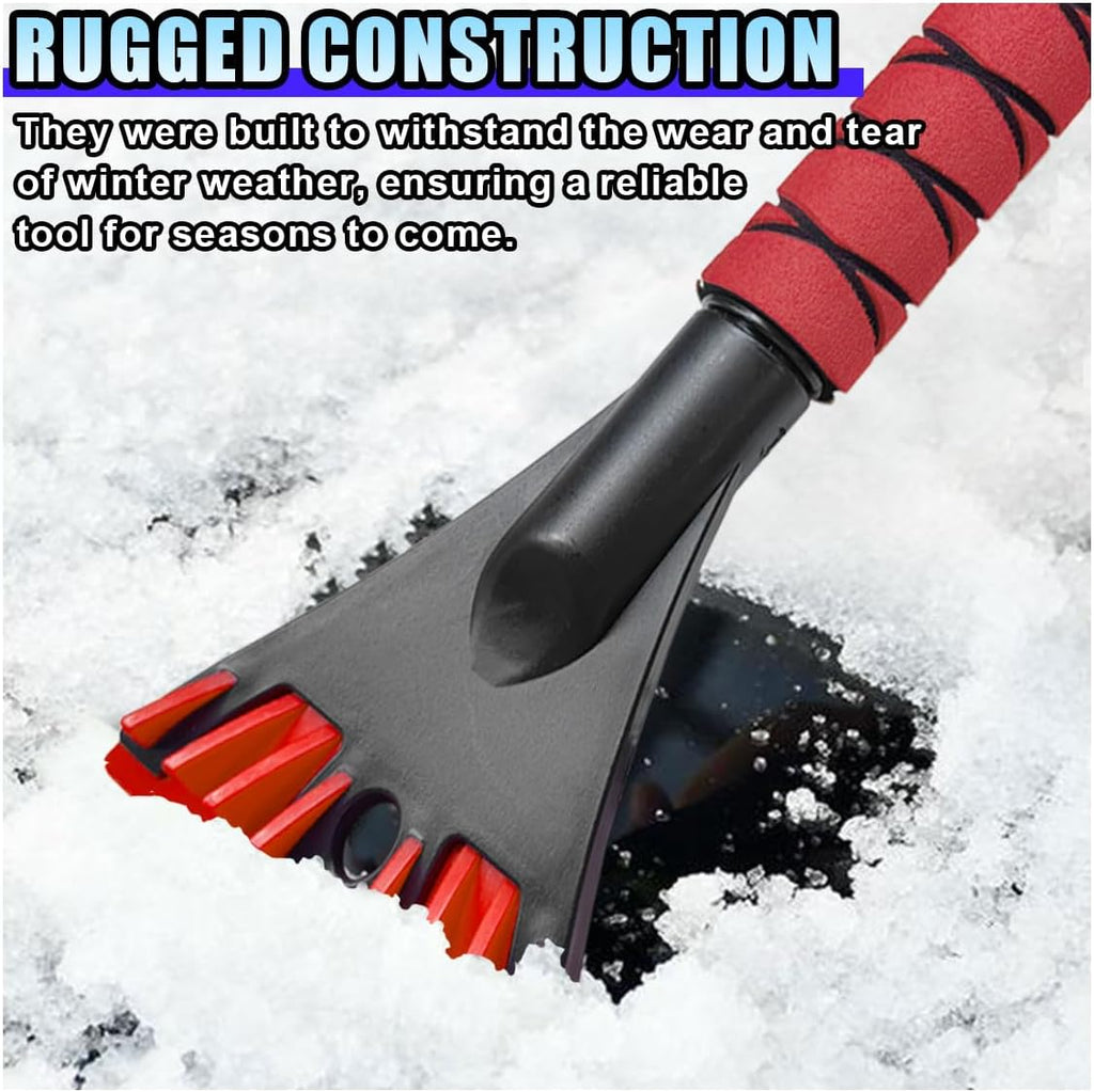 Ice Scraper for Car Windshield. No Scratch Car Window Frost Scraper with Foam Handle. Snow Removal Tool Accessories for Car. SUV. Truck (Red)