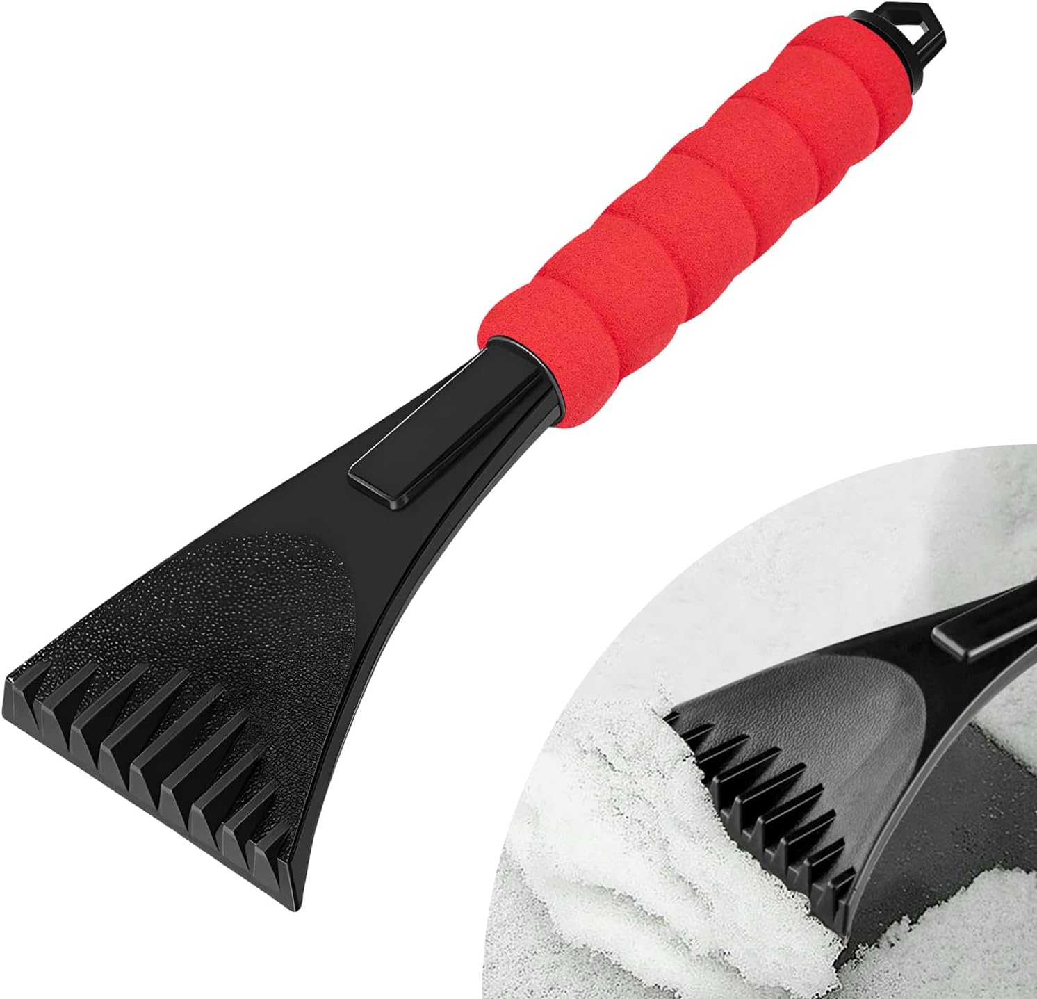Ice Scraper for Car Windshield. Scratch-Free Auto Window Snow Scraper with Foam Grip. Efficient Ice Shovel Windshield Frost Cleaning Tool for Sedan Truck SUV. Car Accessories (Black)