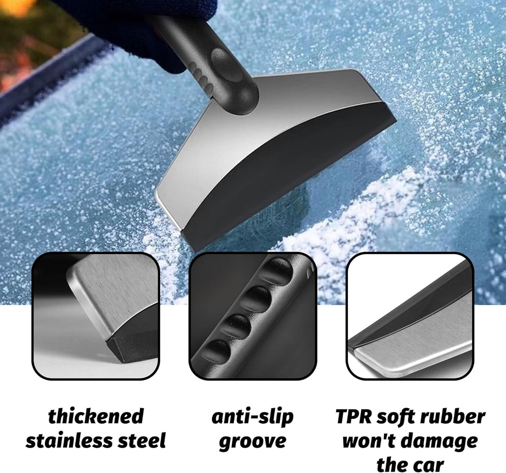 Ice Scrapers for Car Windshield. Scratch Free Snow Scraper with Ergonomic Grip Handle. Winter Car Window Ice Scraper Accessories Suitable for Cars. Trucks. SUVs (Small)