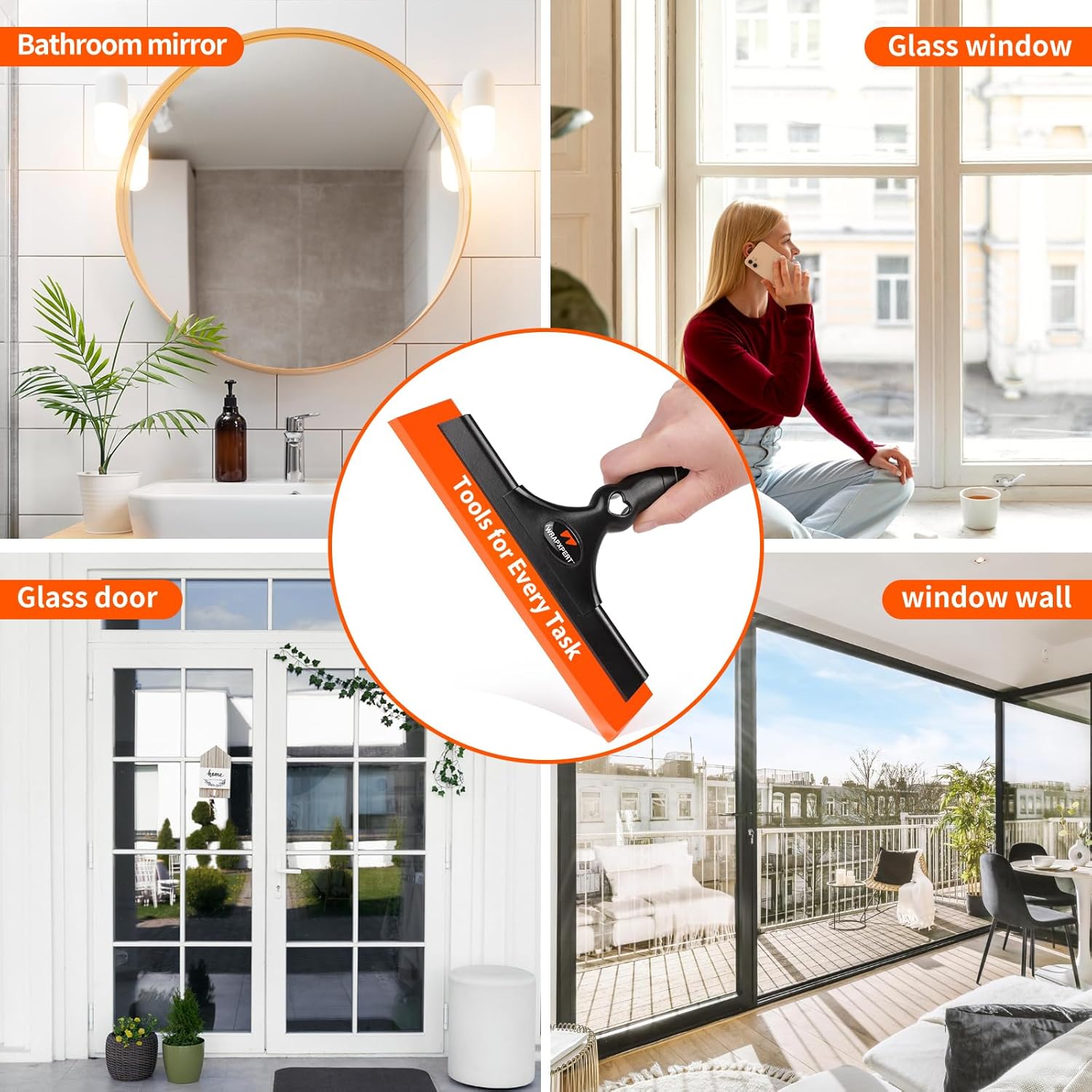 WRAPXPERT Window Tint Squeegee 8.3-Inch Silicone Squeegee for Car Windows. Window Tint Tool Kit for Windshield. Side Mirror. Shower Glass. and House Windows/Door Cleaning