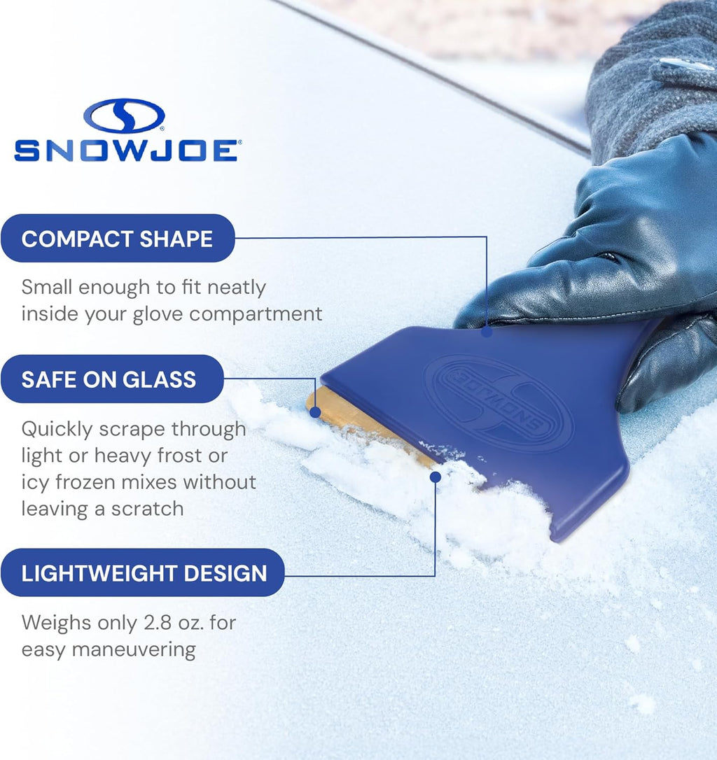 Snow Joe Brass Ice Scraper with Durable Brass Blade & Comfort Grip — Scratch-Safe Automotive Ice & Frost Remover for Windshields & Car Windows