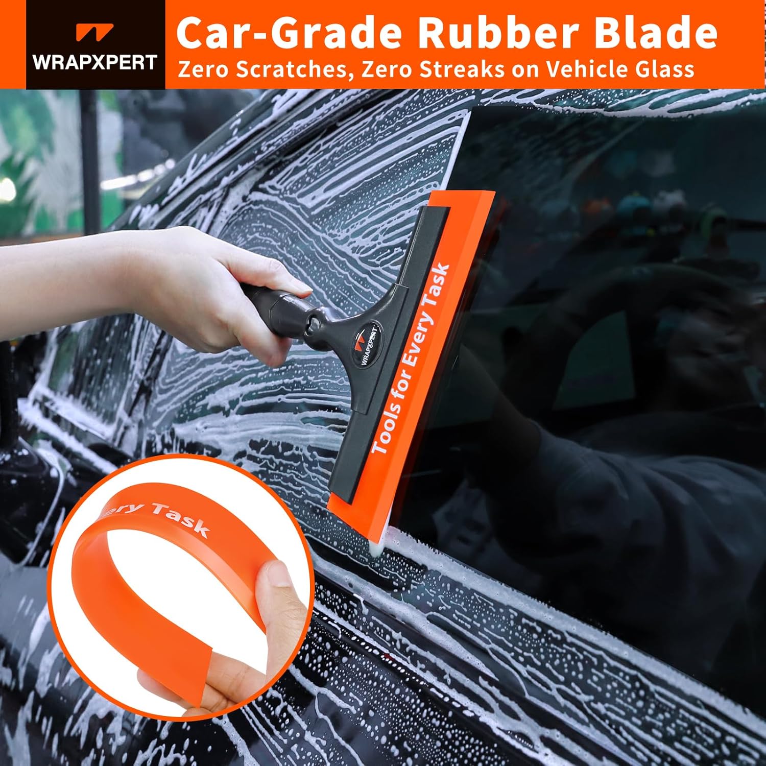 WRAPXPERT Window Tint Squeegee 8.3-Inch Silicone Squeegee for Car Windows. Window Tint Tool Kit for Windshield. Side Mirror. Shower Glass. and House Windows/Door Cleaning